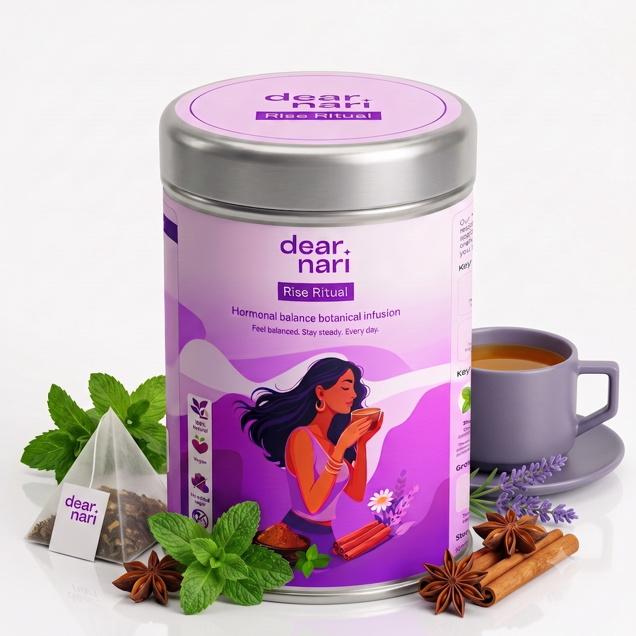 Dear Nari Rise Ritual tea tin and bags