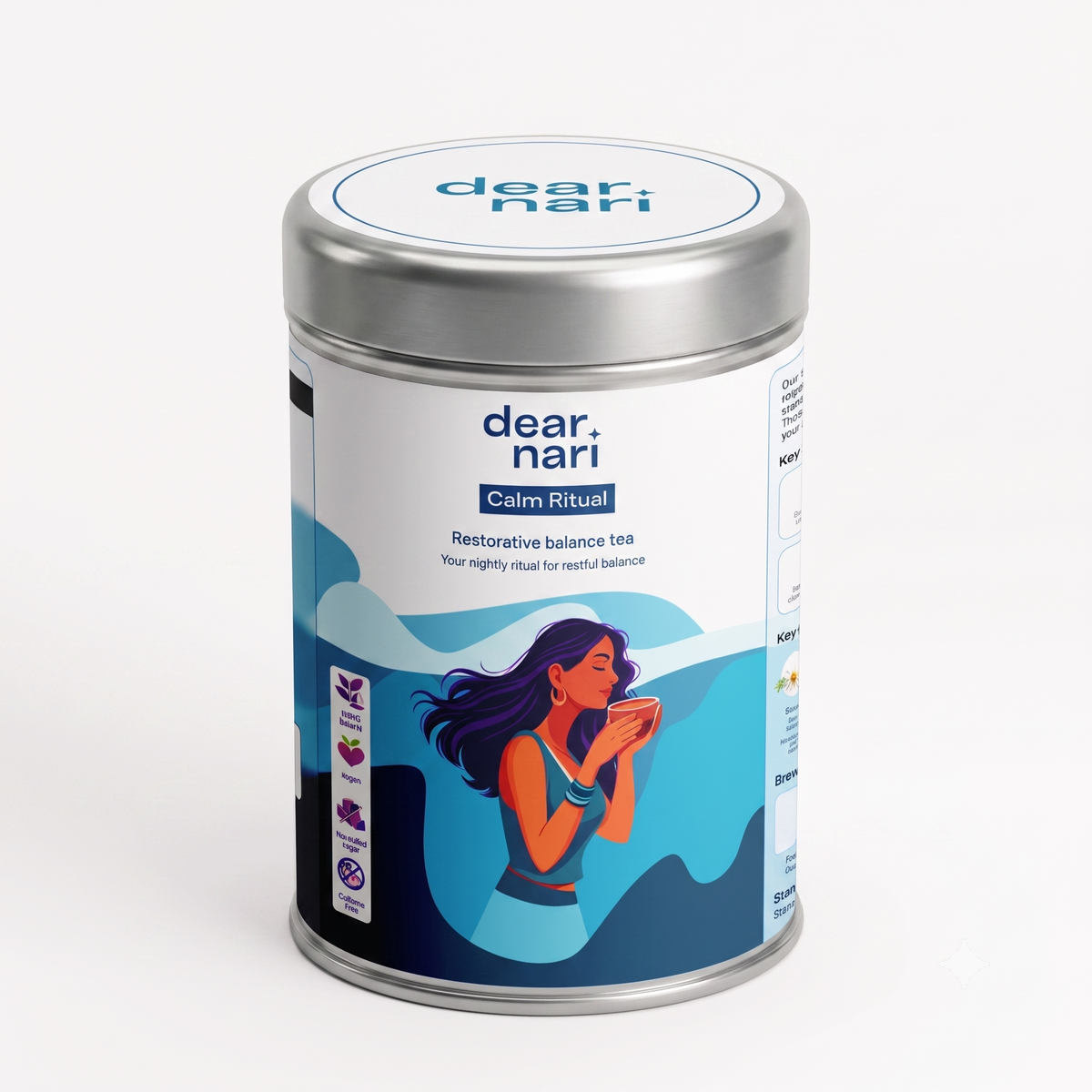 Dear Nari Calm Ritual – Restorative Sleep & Stress Relief Tea for Women | 30 Tea Bags