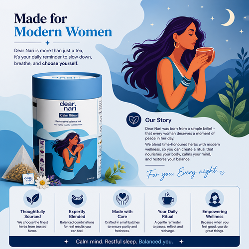 Dear Nari Calm Ritual – Restorative Sleep & Stress Relief Tea for Women | 30 Tea Bags